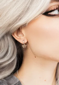 Cyrus Moth Charm Hoop Earrings