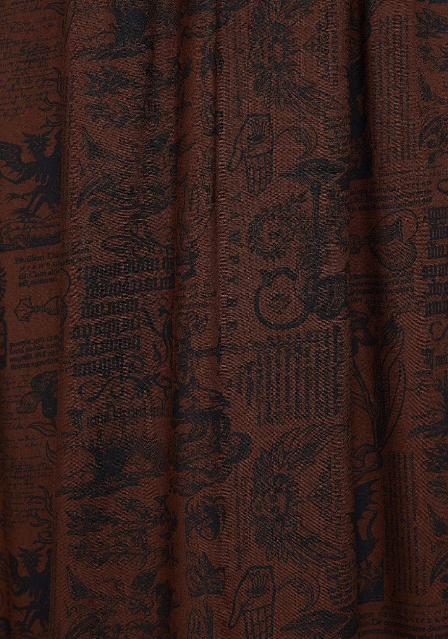 Daemonologie Woodcut Print Midaxi Skirt