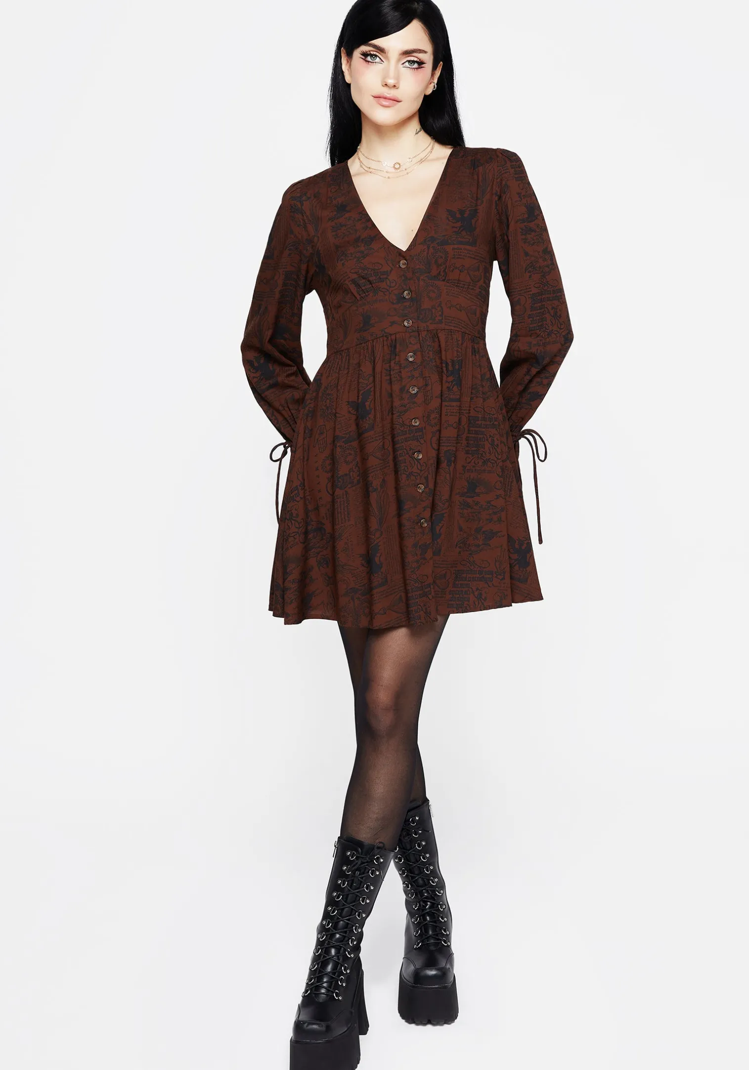 Daemonologie Woodcut Print Mini Dress