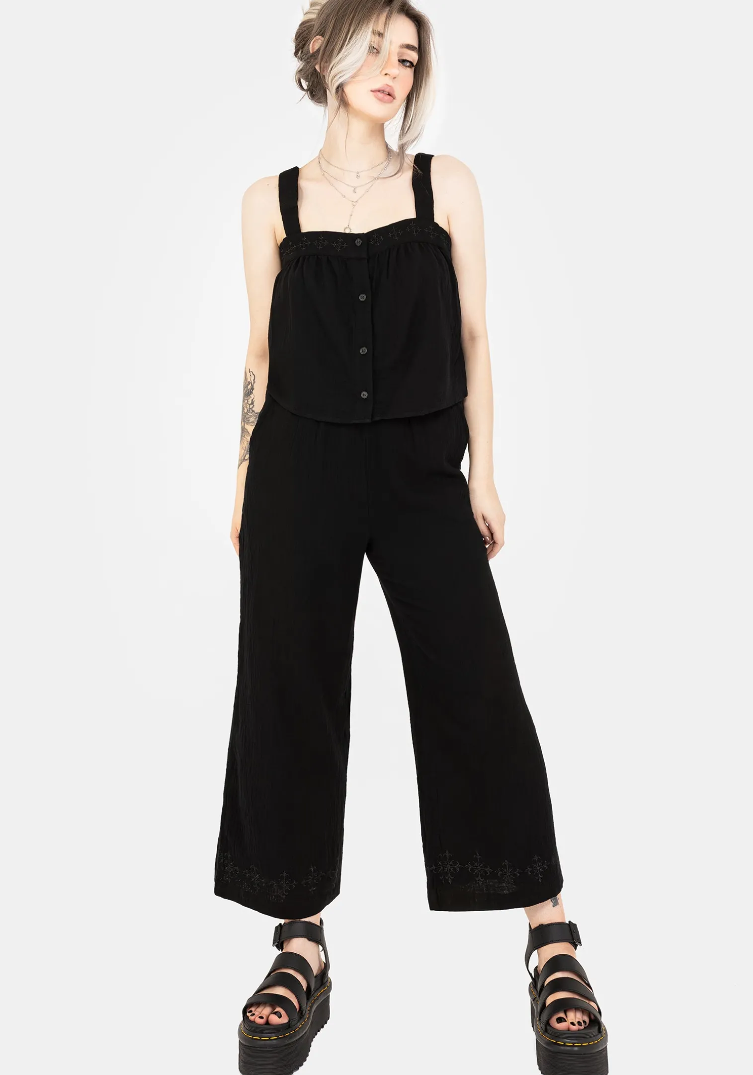 Damara Embroidered Cotton Culottes