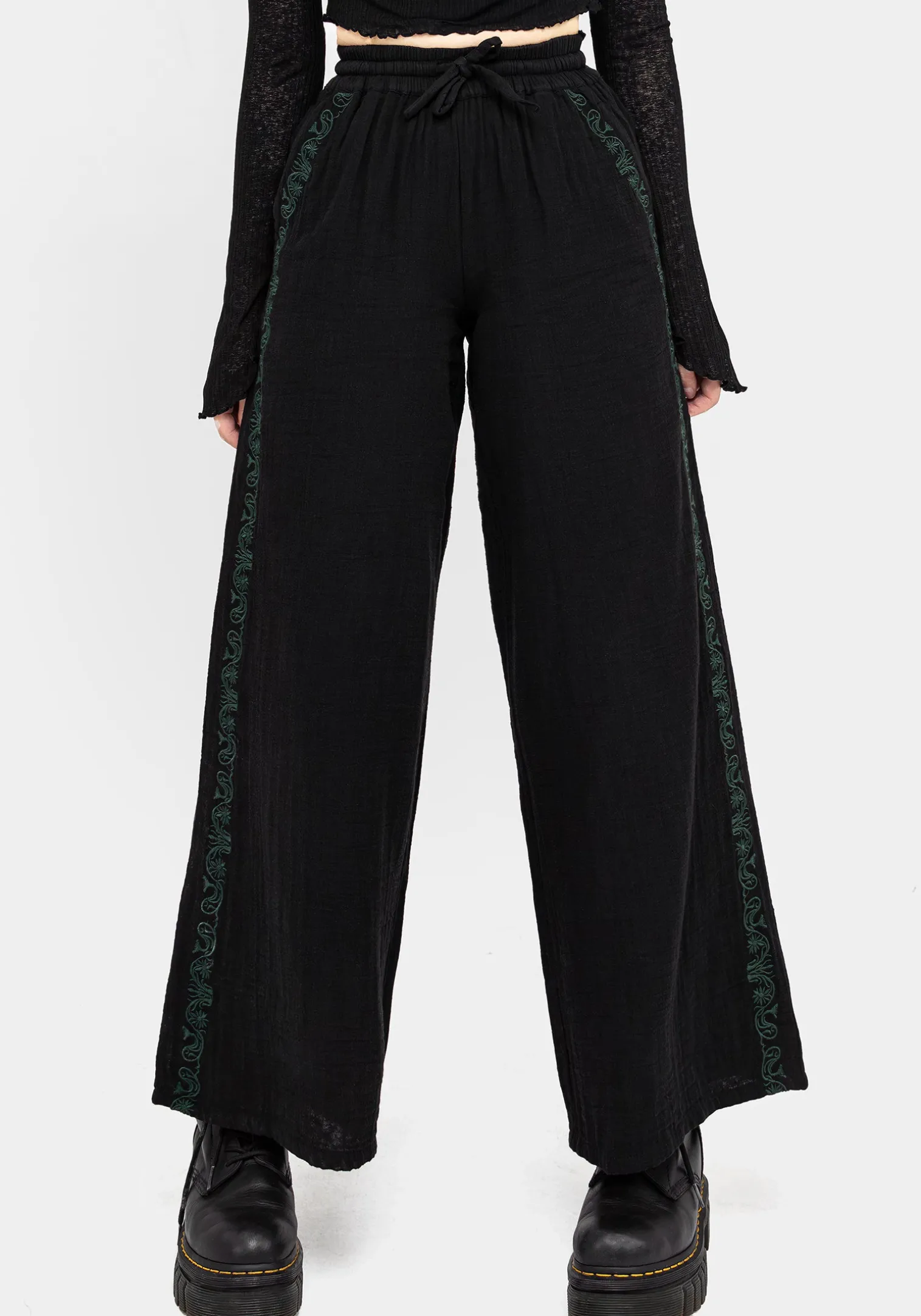 Damiana Embroidered Cotton Trousers