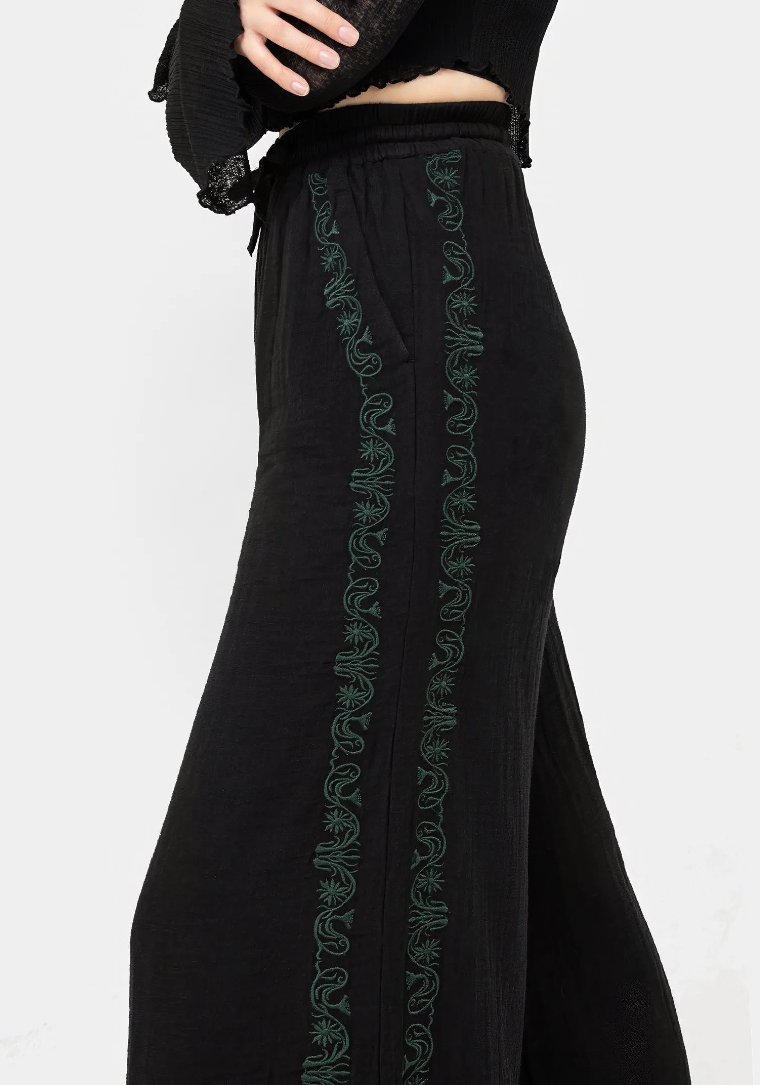 Damiana Embroidered Cotton Trousers