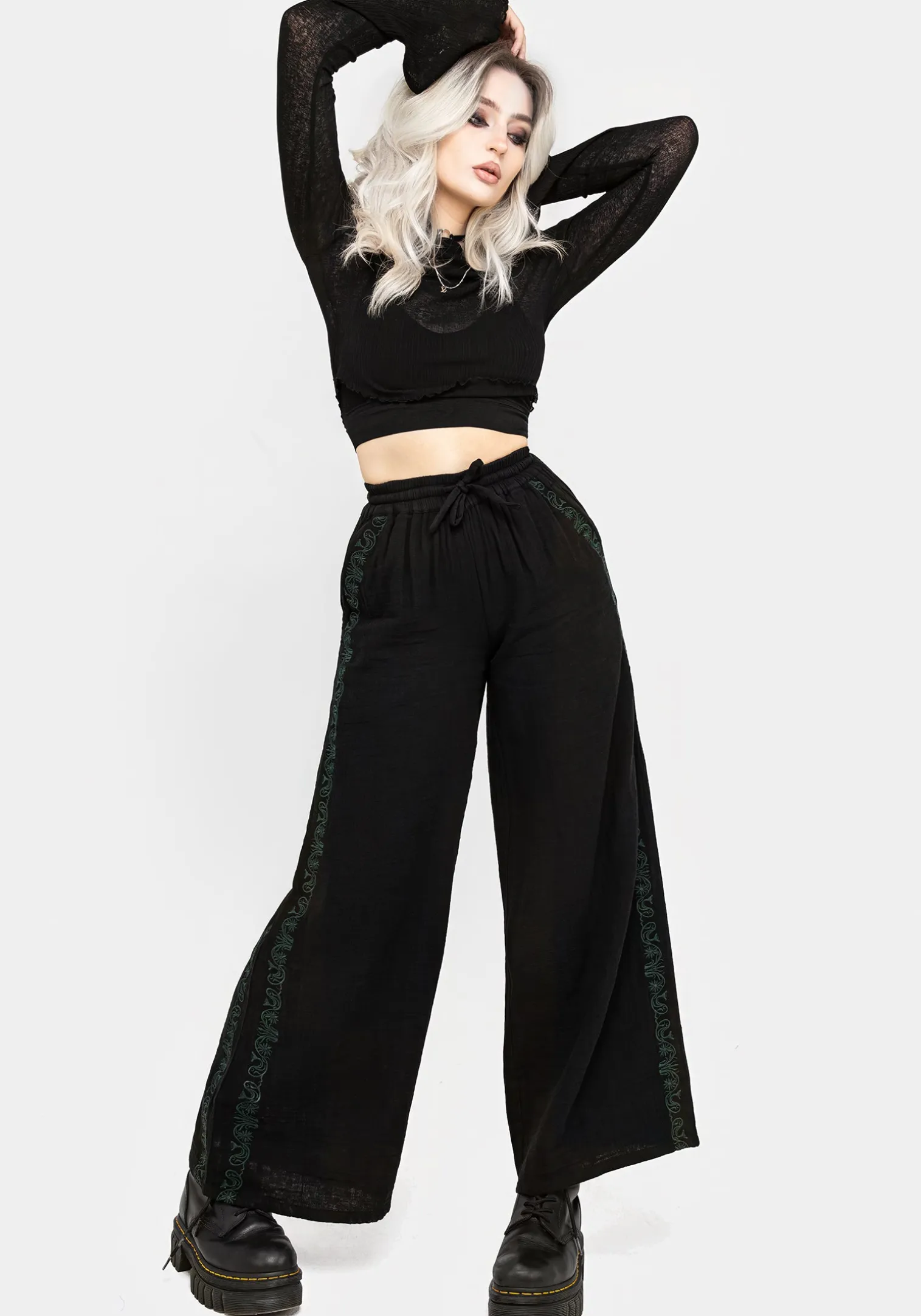 Damiana Embroidered Cotton Trousers