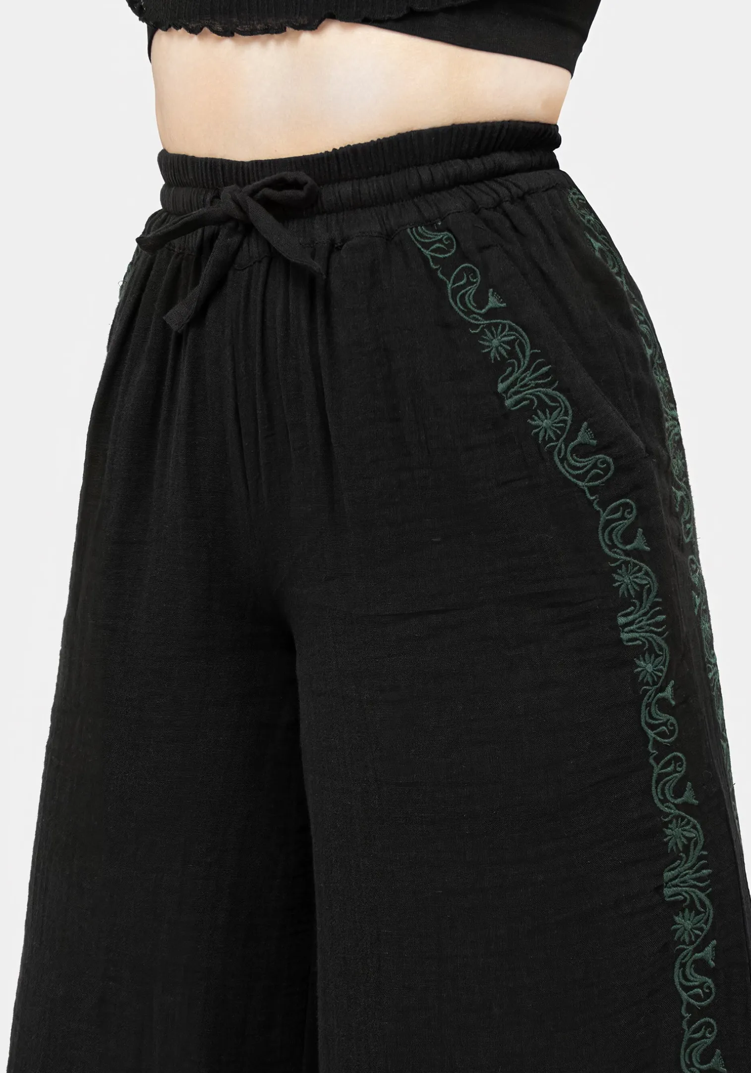Damiana Embroidered Cotton Trousers