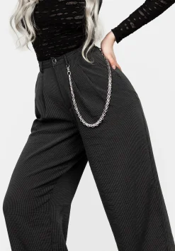 Dandy Striped Trousers With Chain
