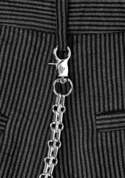 Dandy Striped Trousers With Chain