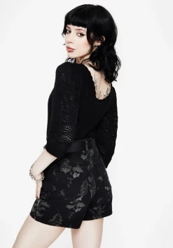 Danica Ladder Stitch Square Neck Knit Top