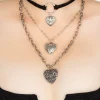 Deceiver Heart Layered Choker Necklace
