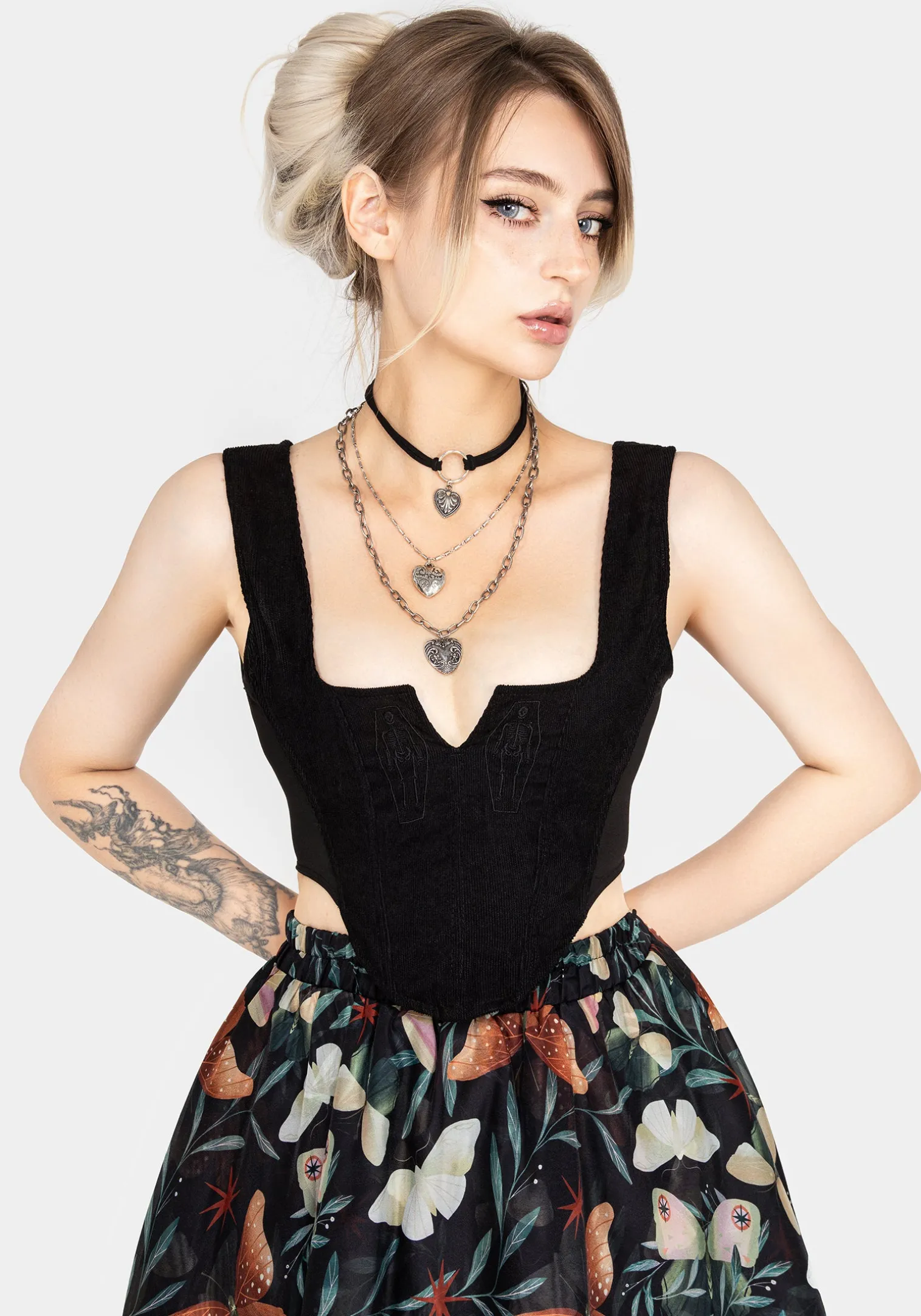Deceiver Heart Layered Choker Necklace