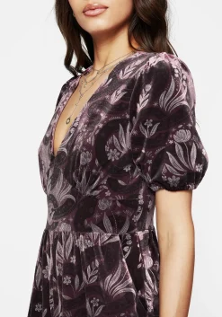 Deception Snake Foil Print Velour Jumpsuit