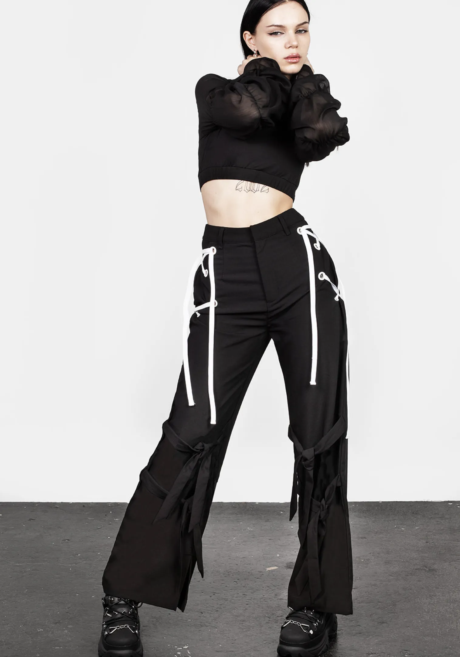 Defendant Lace Up Tie Trousers
