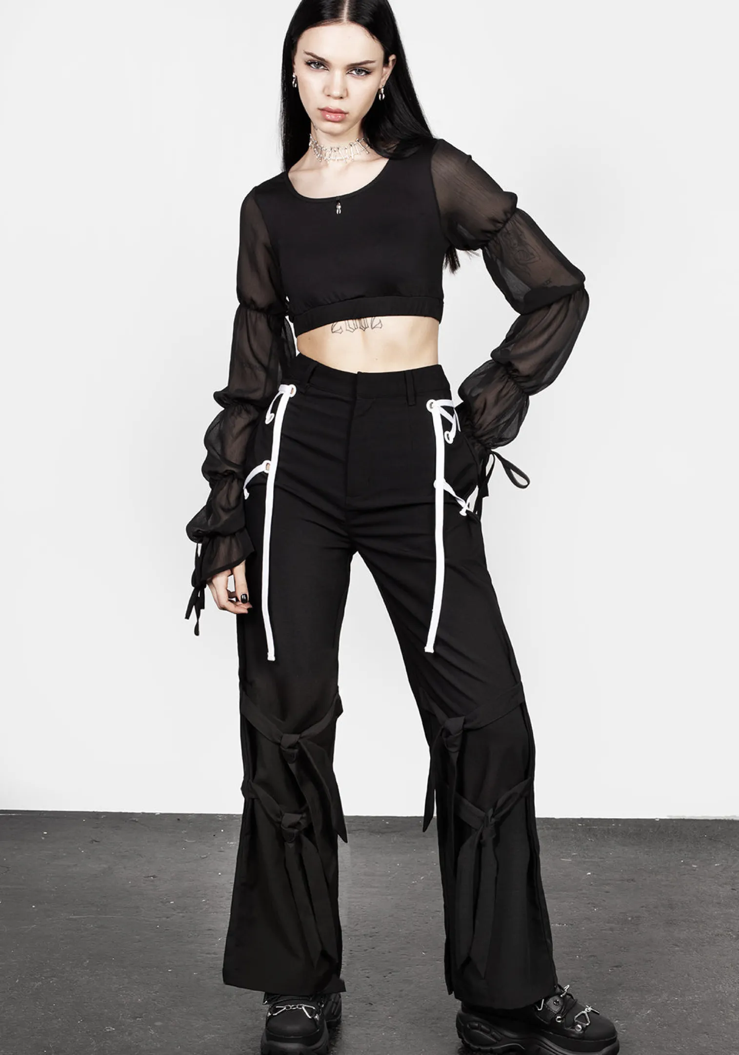 Defendant Lace Up Tie Trousers
