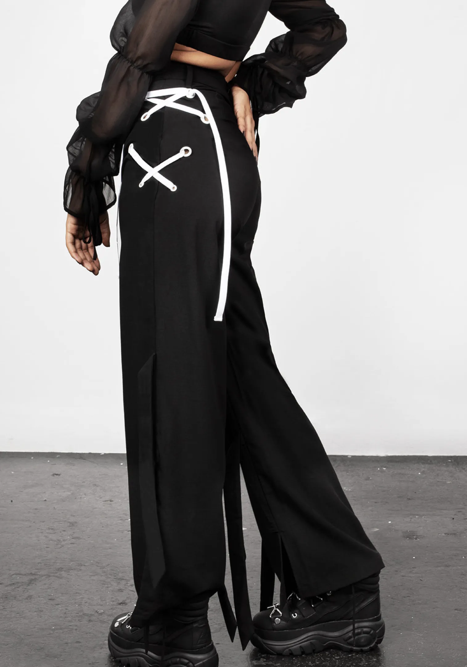 Defendant Lace Up Tie Trousers