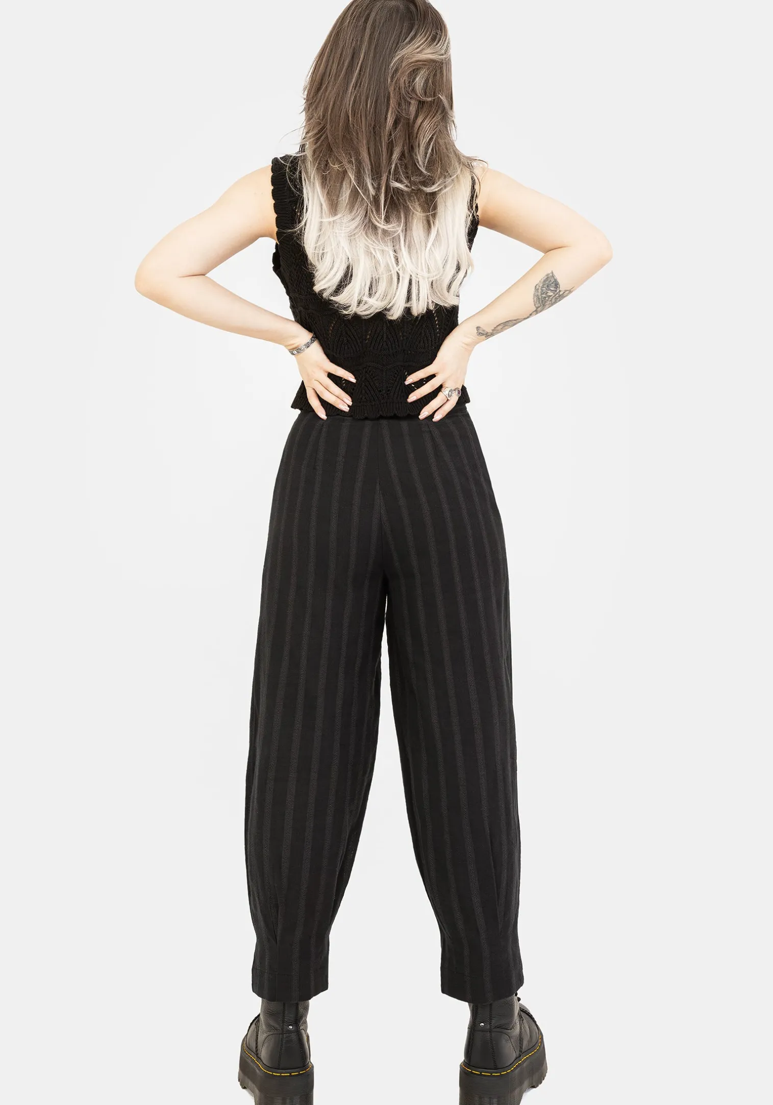 Delores Striped Cotton Balloon Trousers