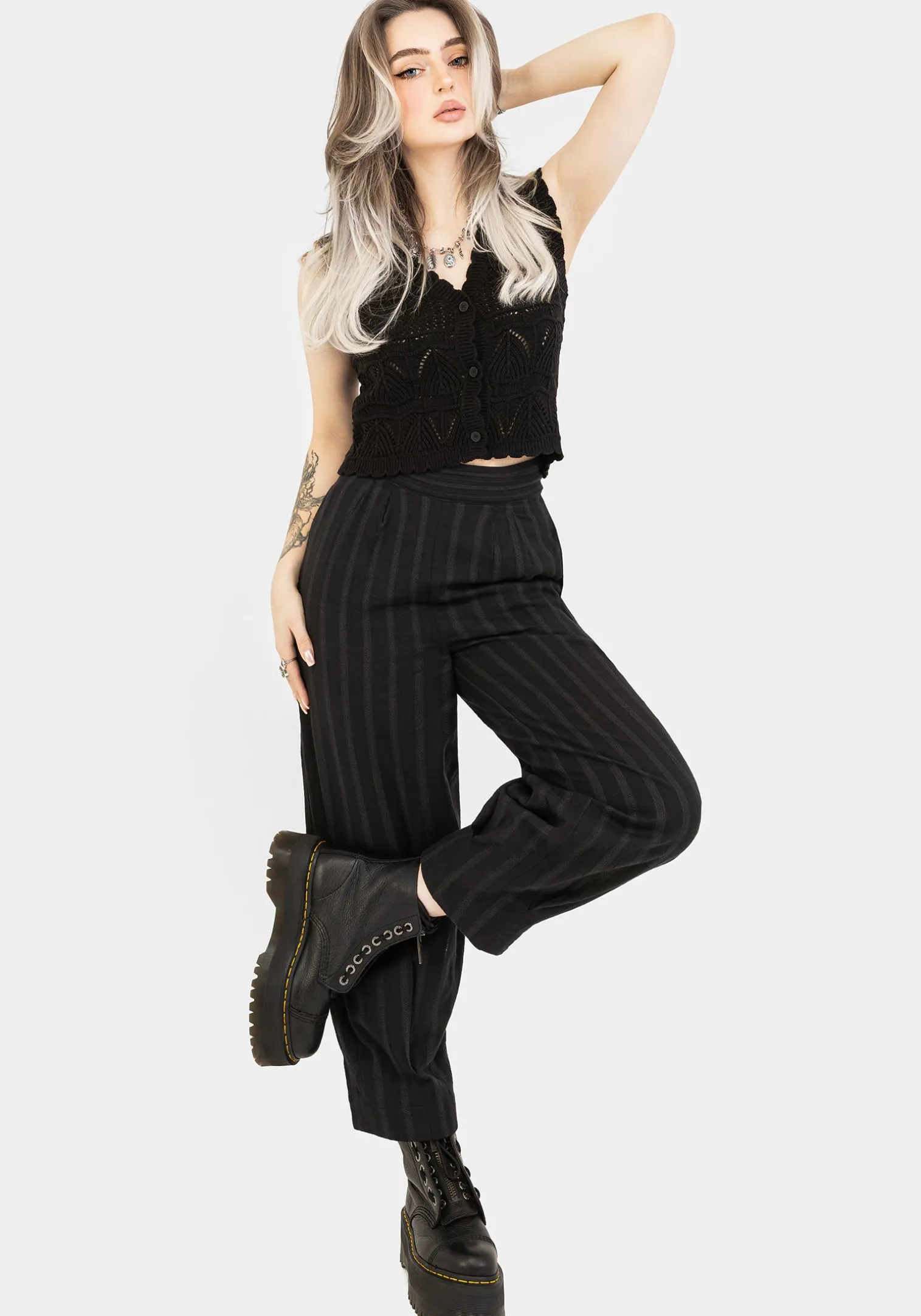 Delores Striped Cotton Balloon Trousers