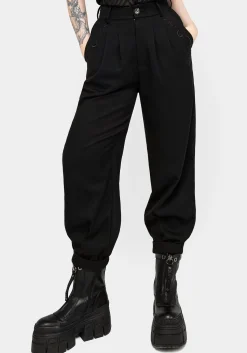 Dianne Embroidered Balloon Trousers - Black
