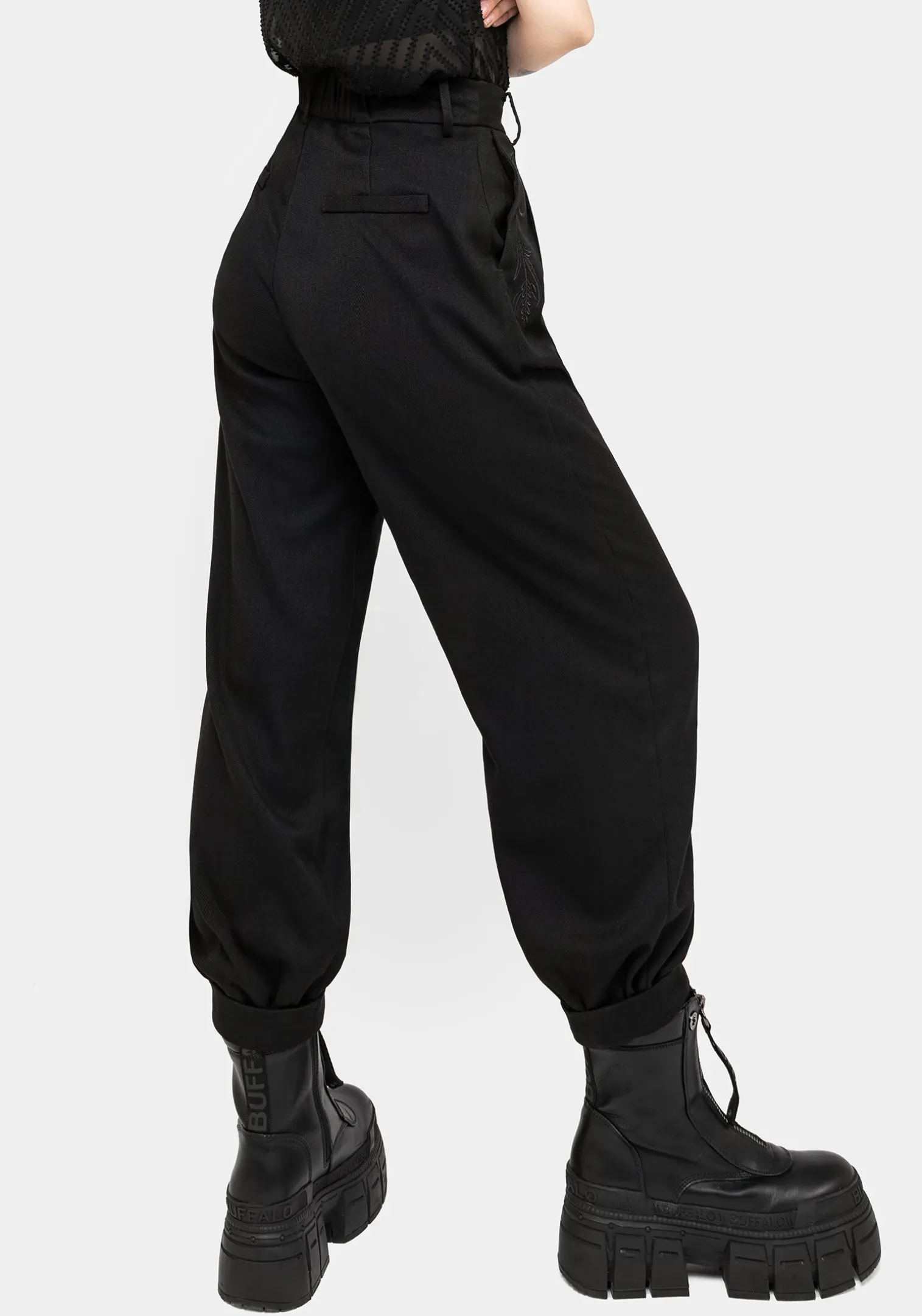 Dianne Embroidered Balloon Trousers - Black