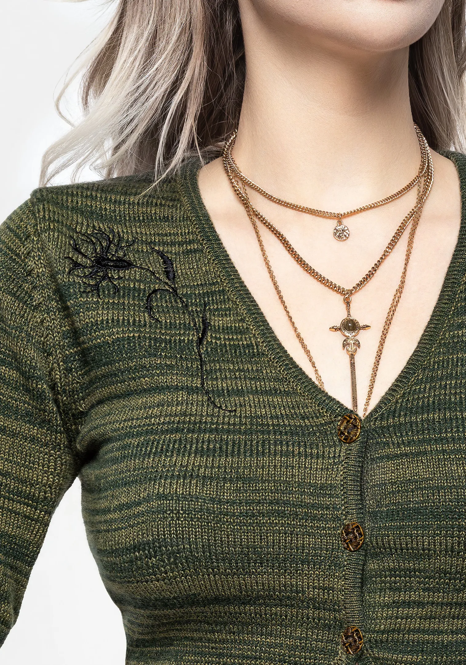 Diastella Floral Embroidered Crop Cardigan