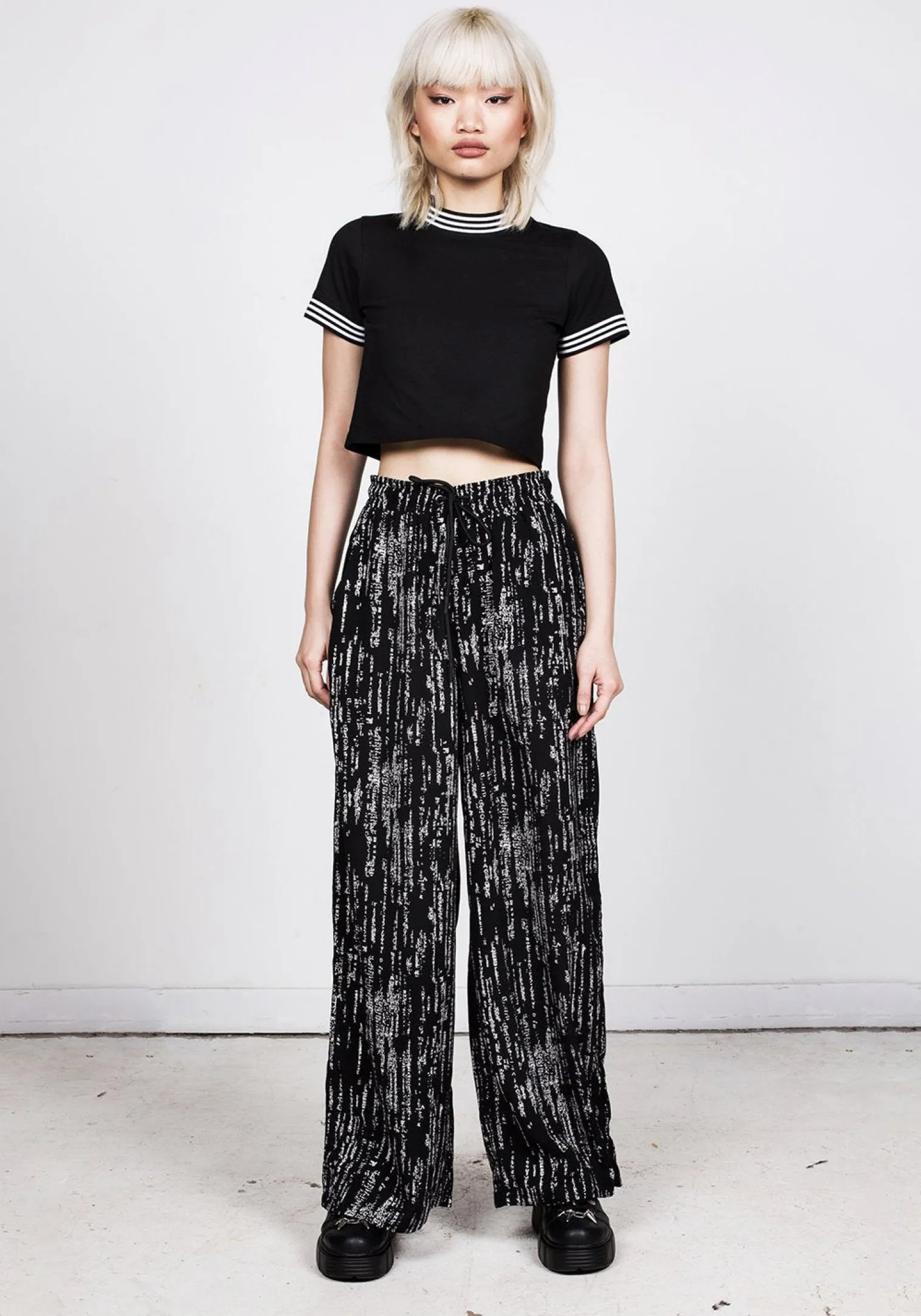 Digital Rain Wide Leg Trousers