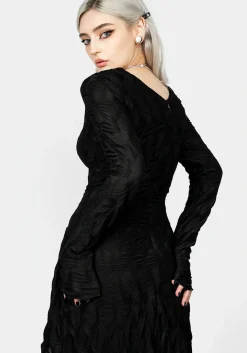 Disquiet Asymmetric Midi Dress
