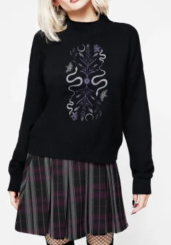 Dominion Snake Embroidered Knit Sweater