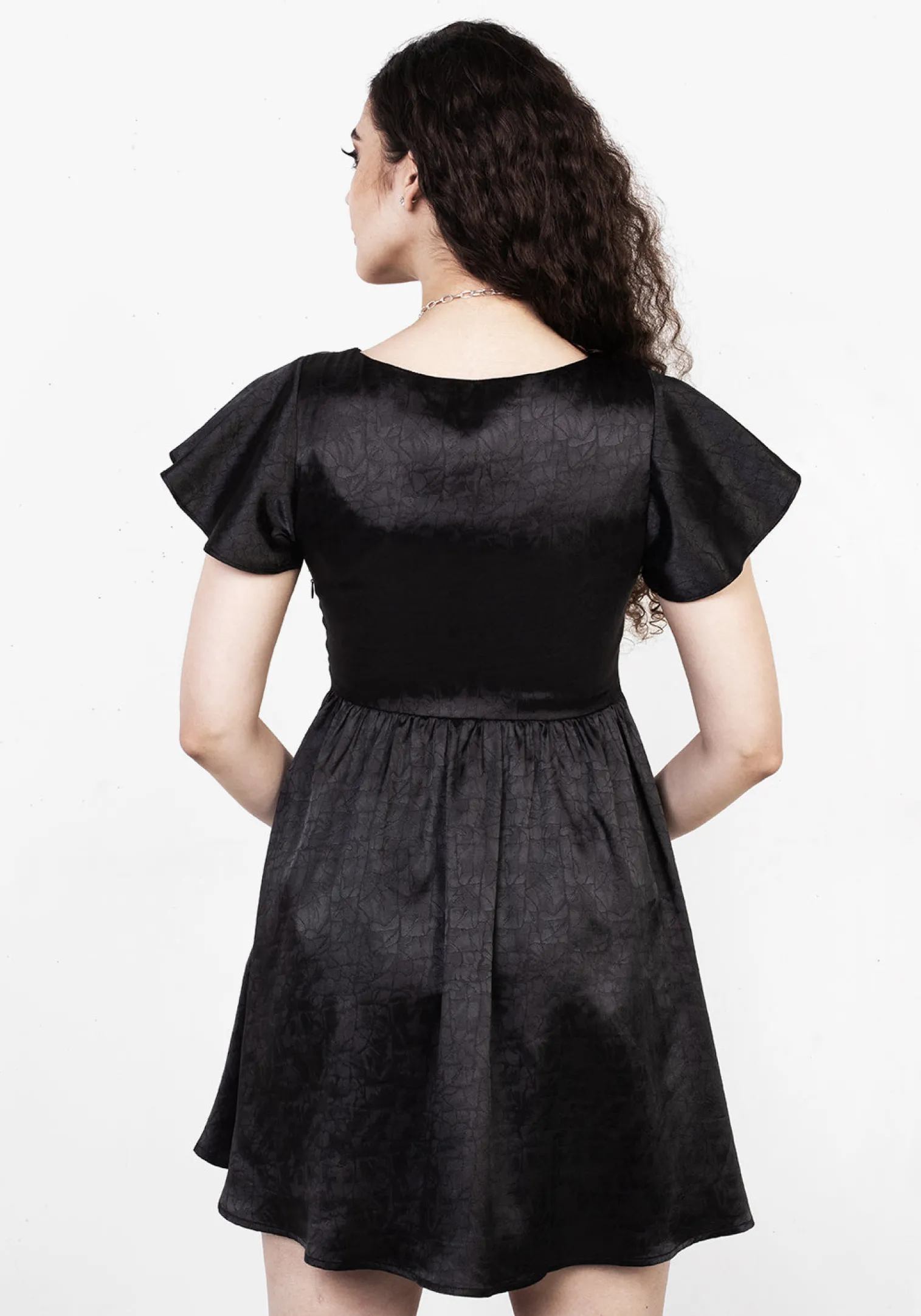 Dorian Fit And Flare Satin Mini Dress