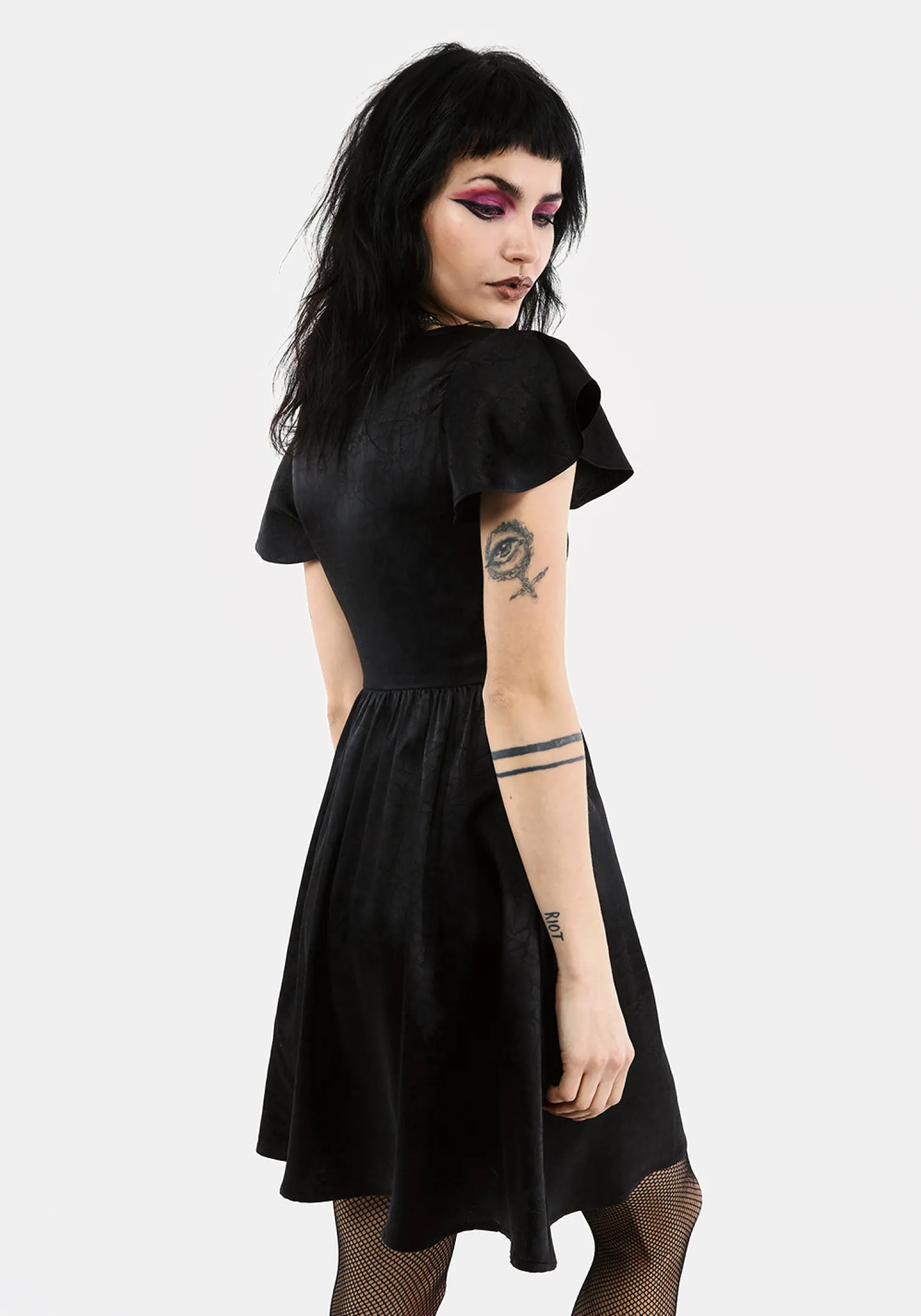 Dorian Fit And Flare Satin Mini Dress