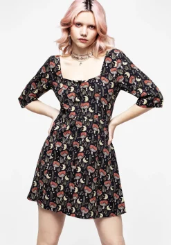 Dreamfast Mushroom Moon Print Mini Dress