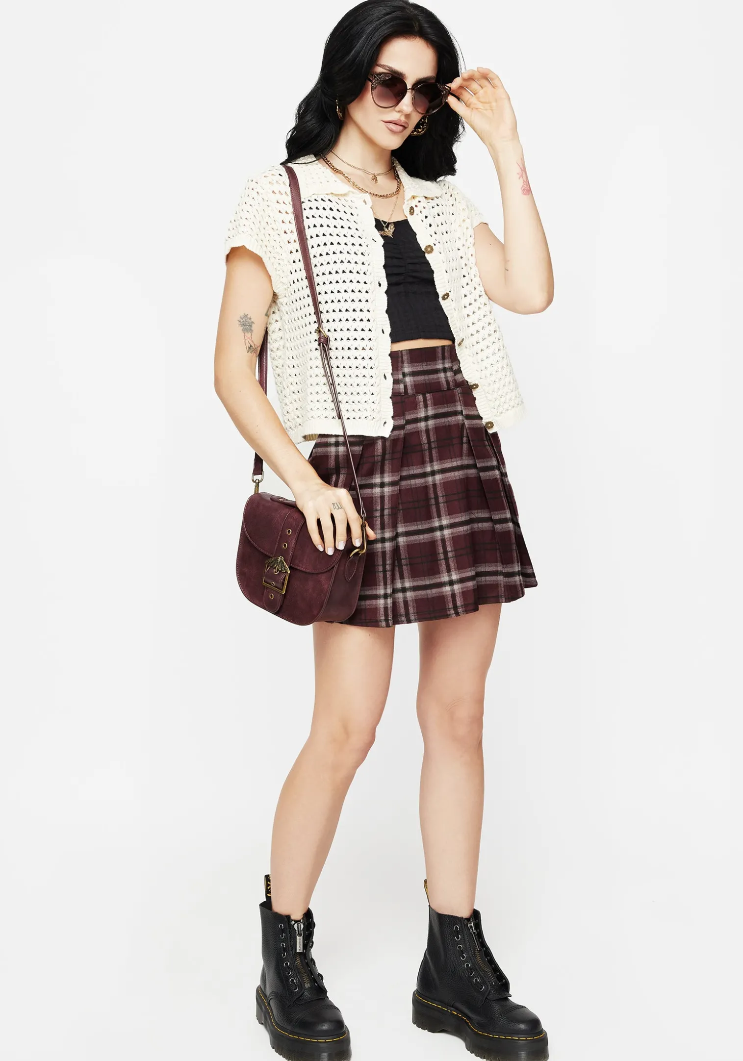 Drifter Pointelle Knit Button Up Top