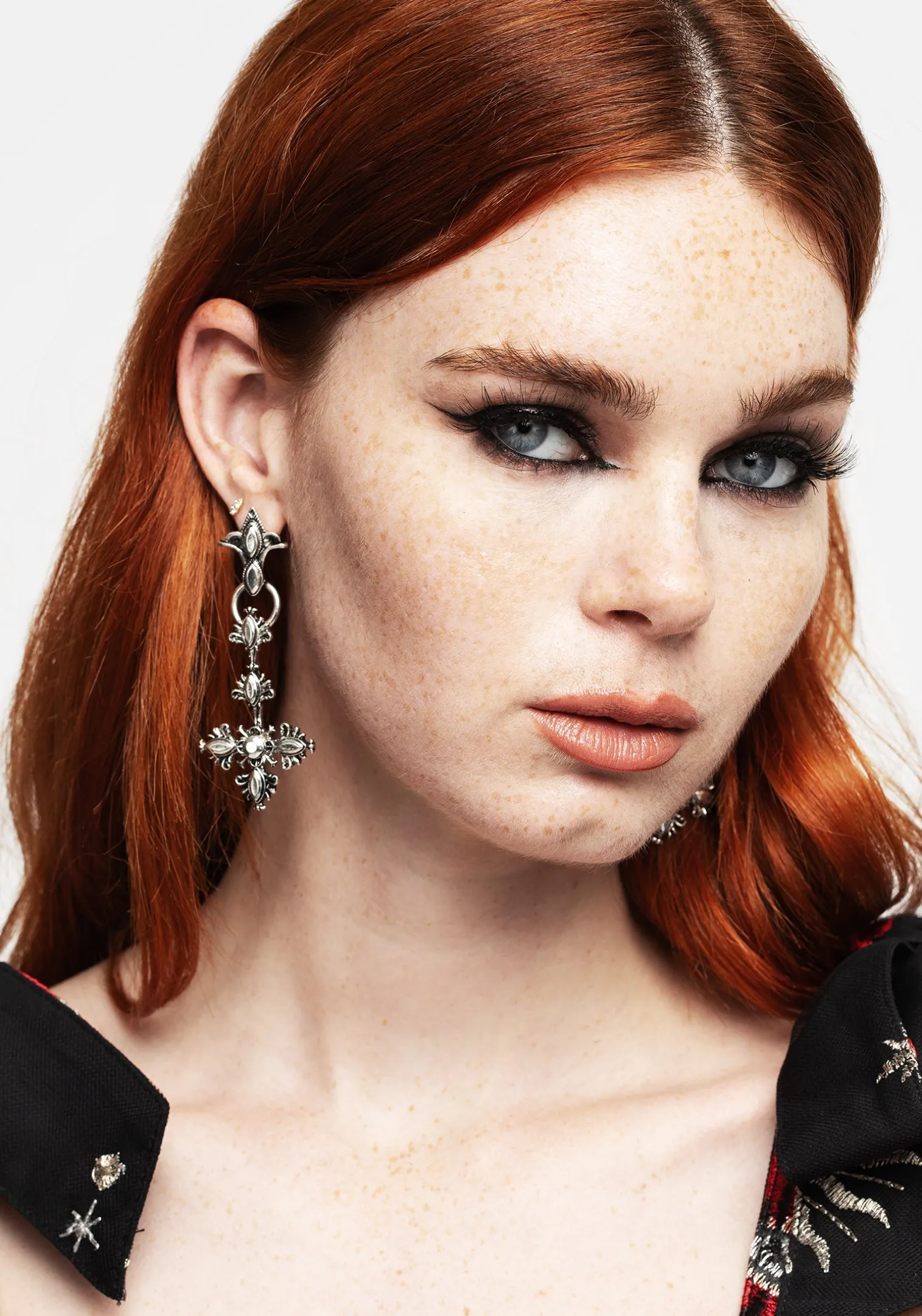 Edwina Cross Drop Earrings