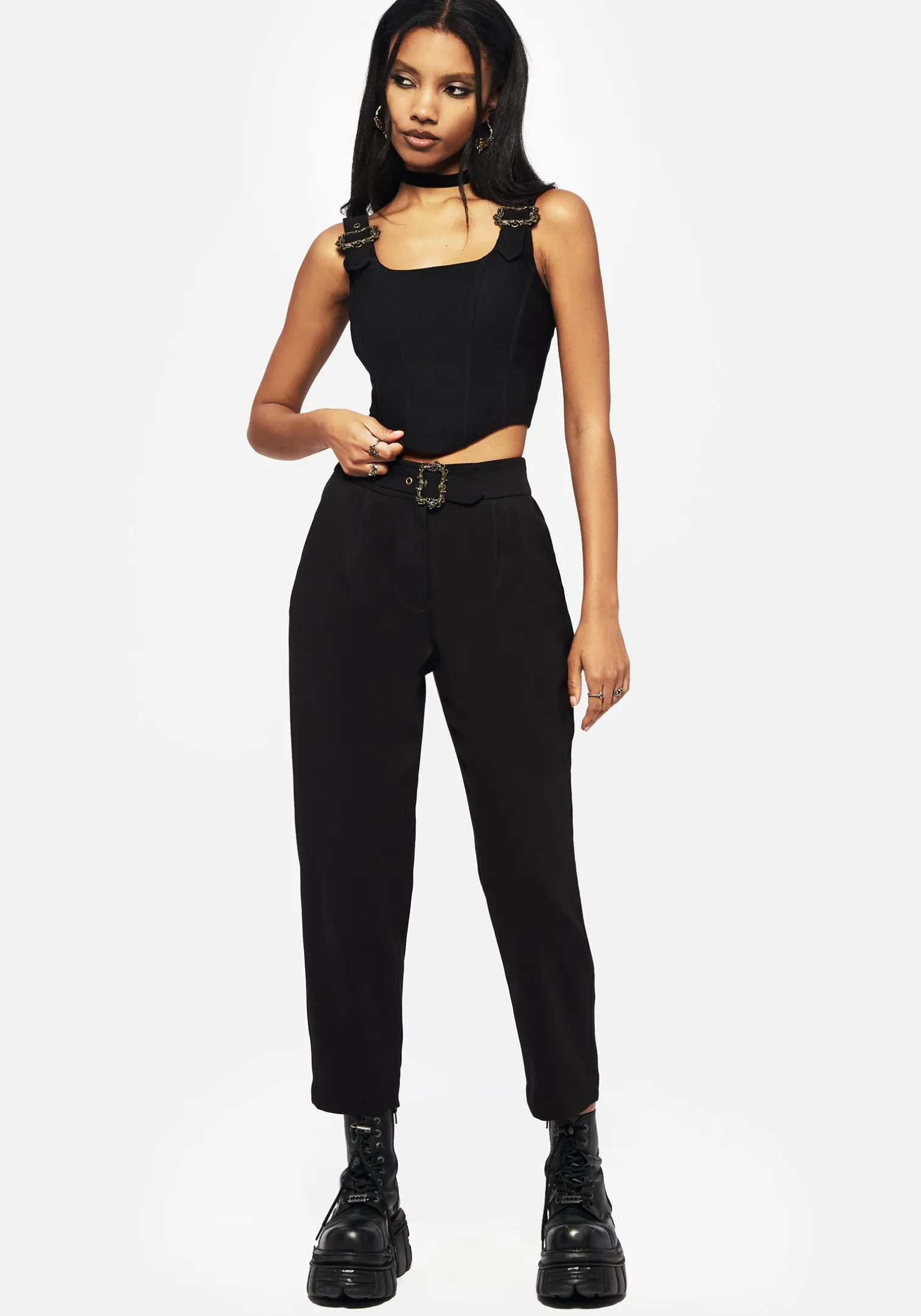 Elder Buckle Detail Corset Top