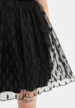 Ellipse Embroidered Tulle Puff Mini Dress