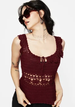 Elnora Moth Hand Crochet Knit Top