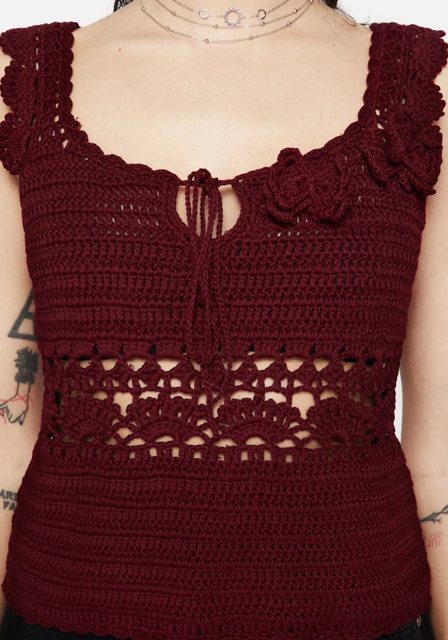 Elnora Moth Hand Crochet Knit Top