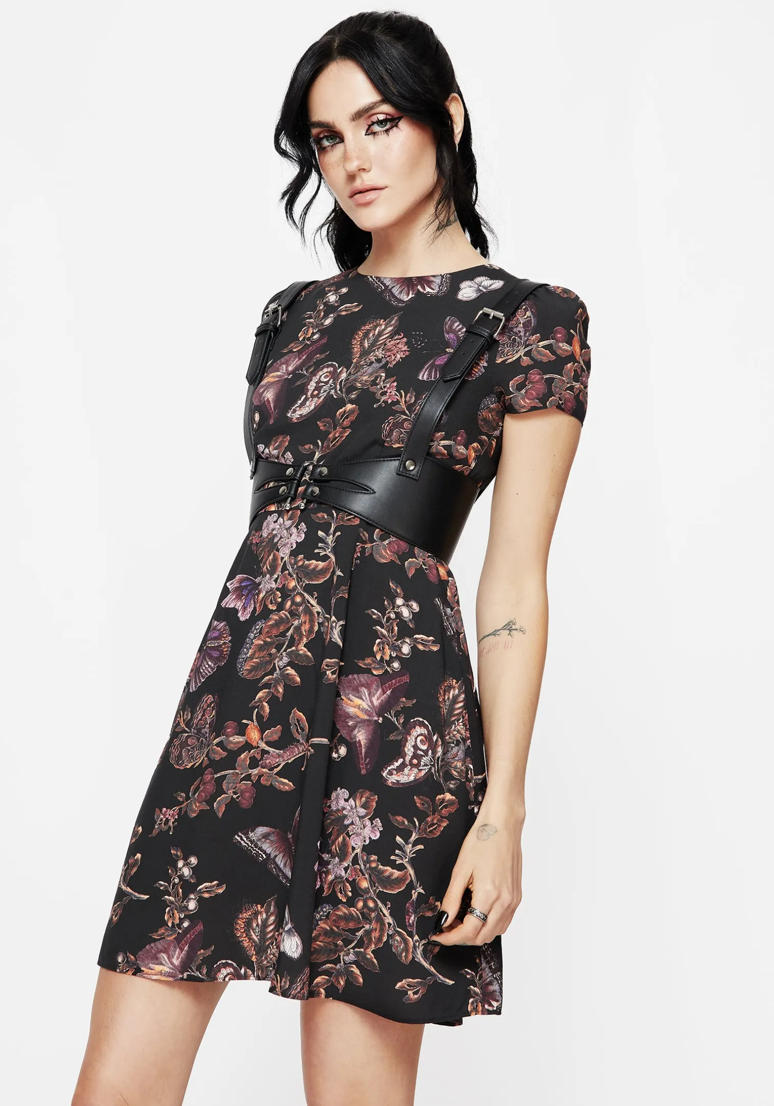 Eloise Floral Butterfly Print Mini Dress
