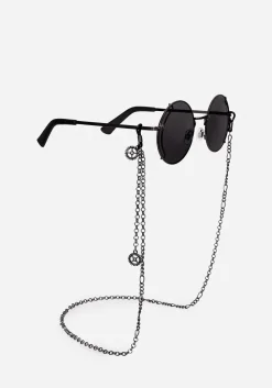 Emilie Round Sunglasses with Chain