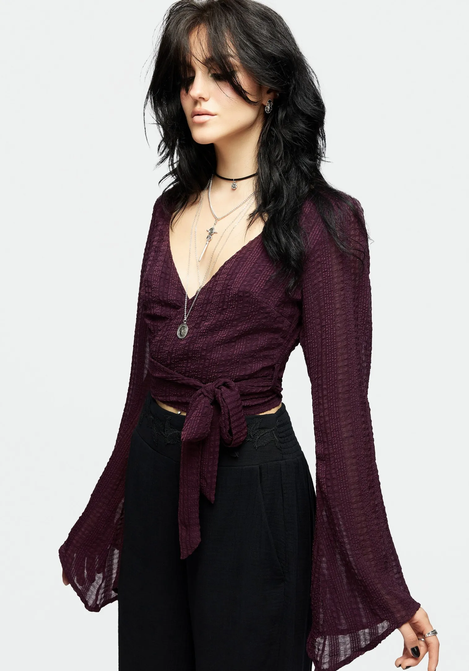 Enola Bell Sleeve Co-ord Wrap Top