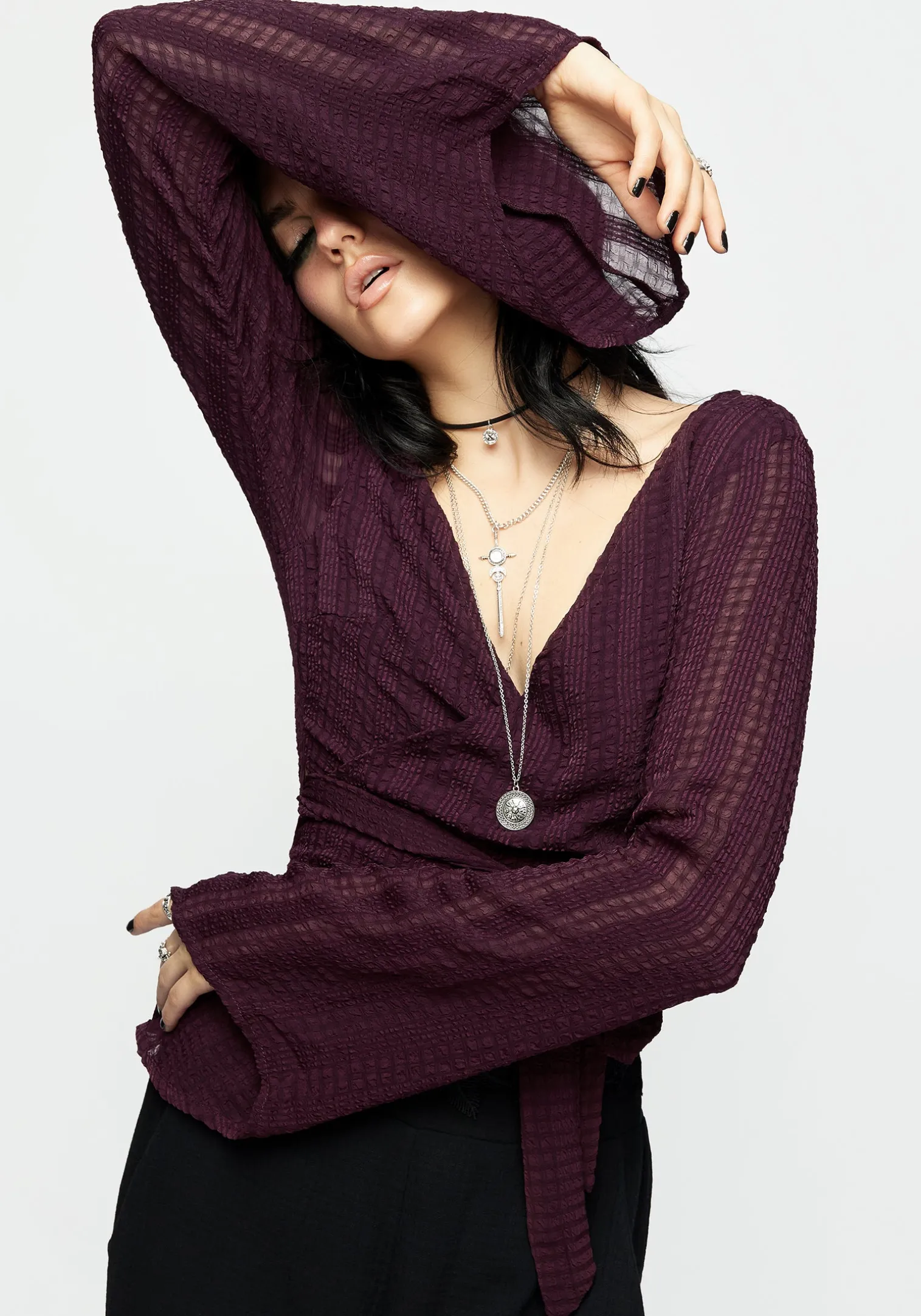 Enola Bell Sleeve Co-ord Wrap Top