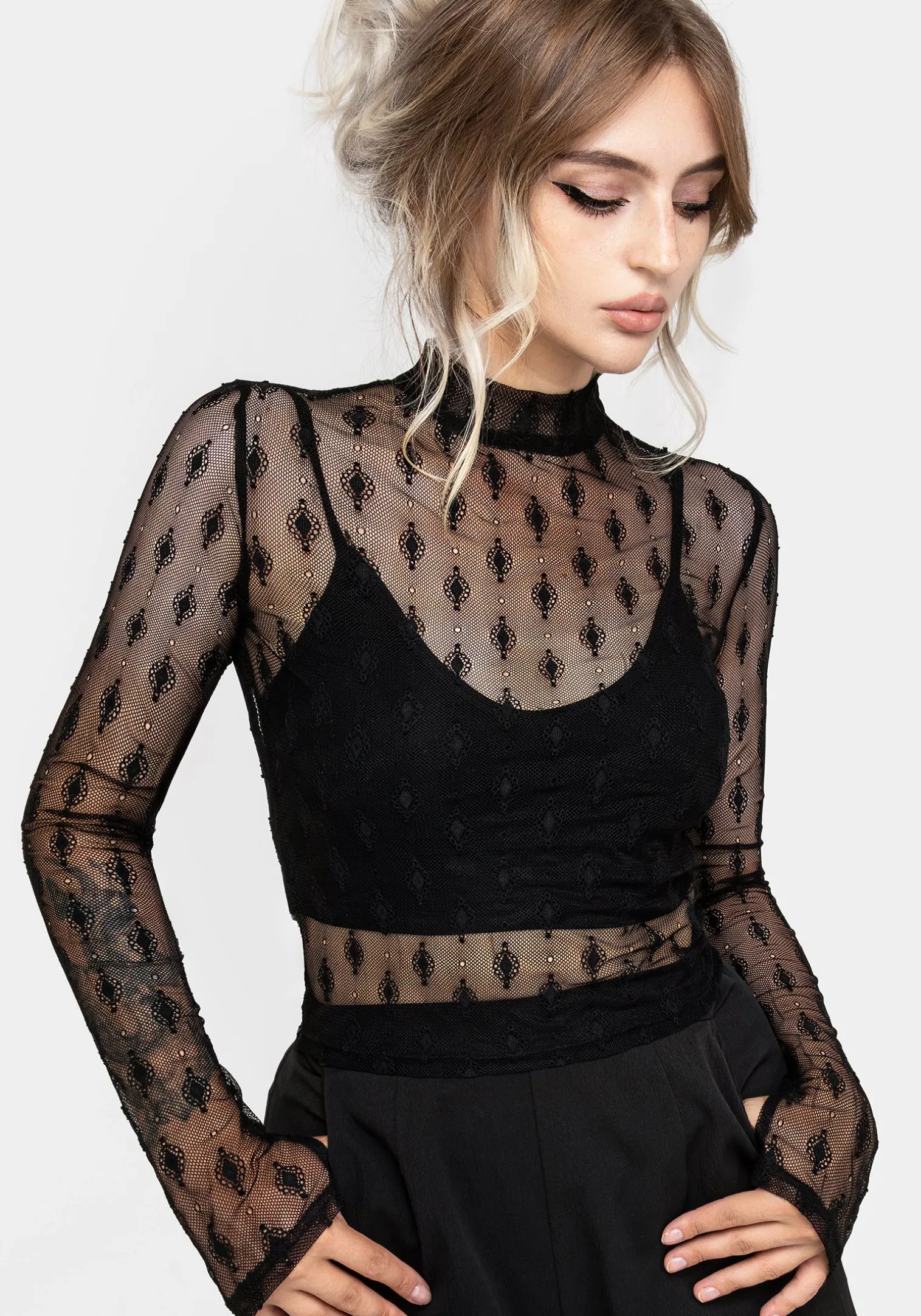 Essendi Long Sleeve Mesh Top