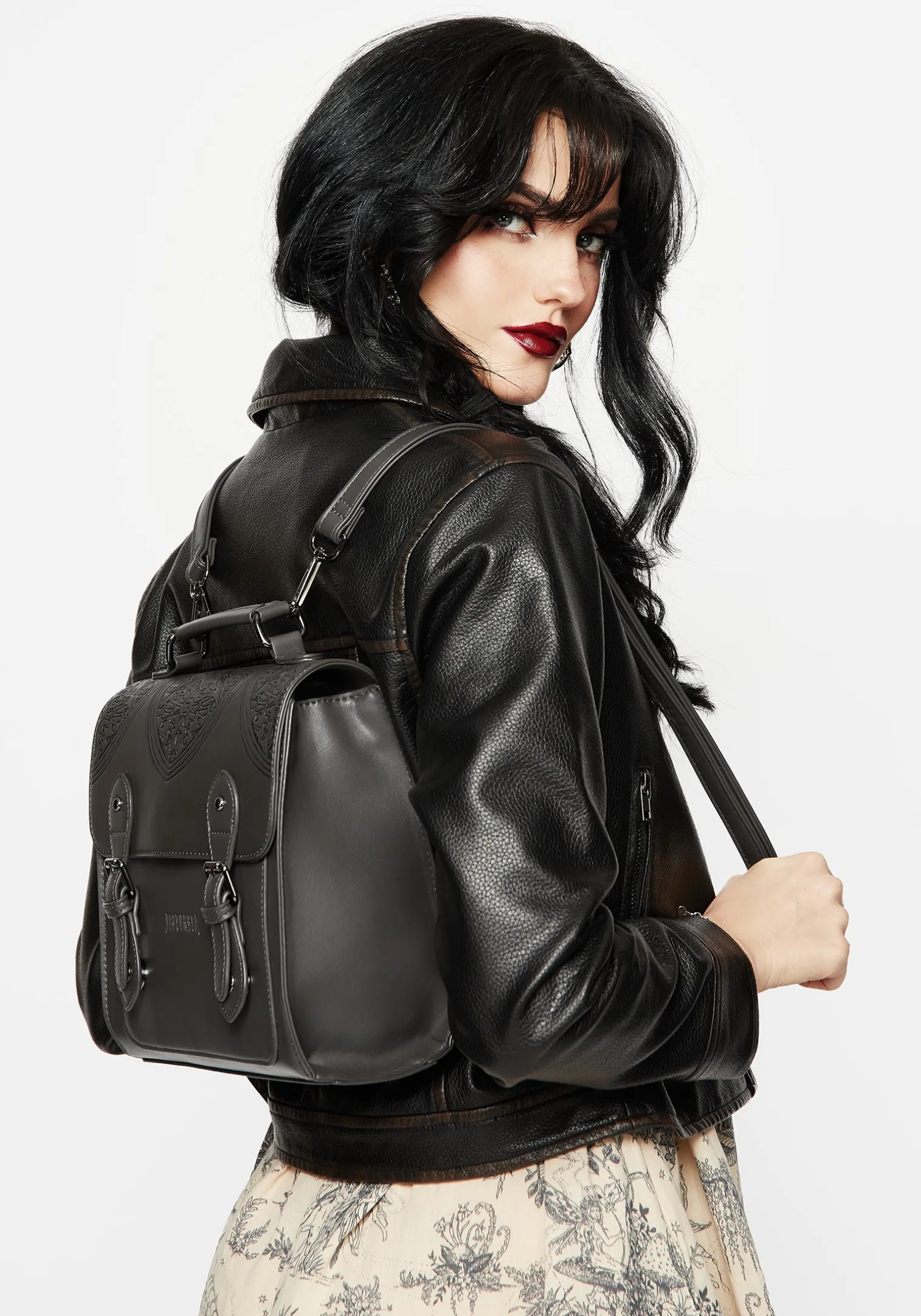 Esther Debossed Satchel Backpack