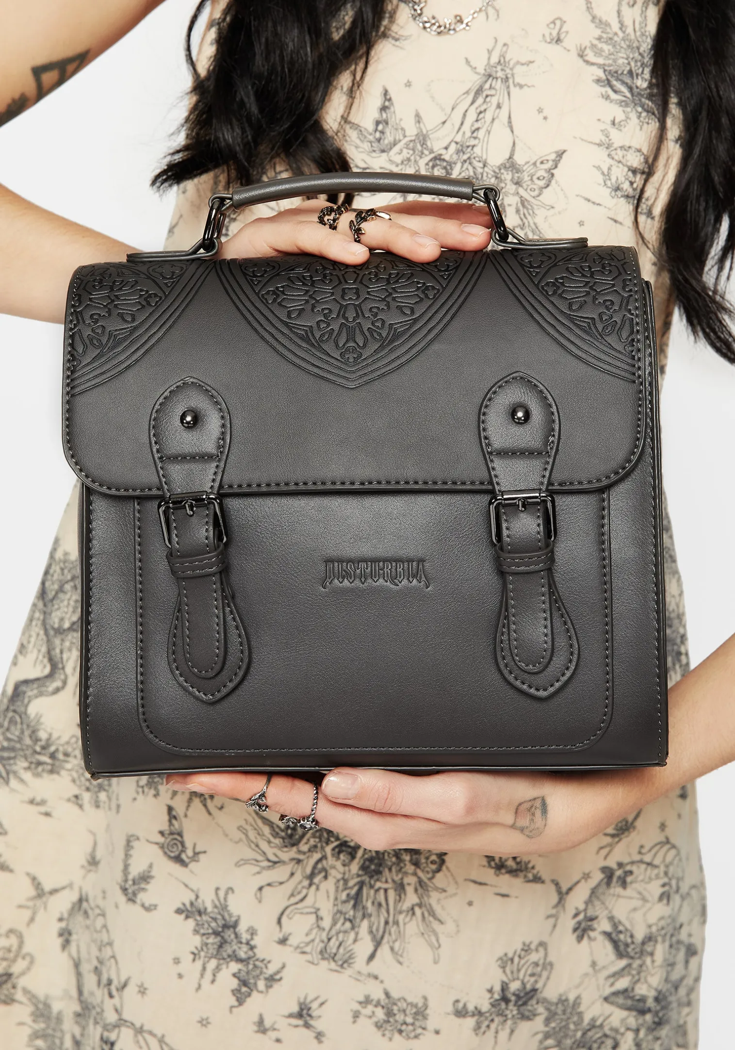 Esther Debossed Satchel Backpack