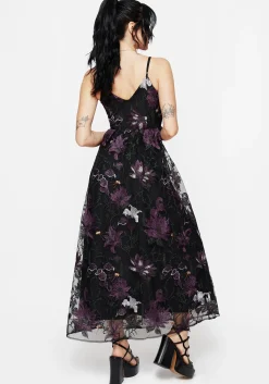 Estrid Embroidered Mesh Midaxi Cami Dress
