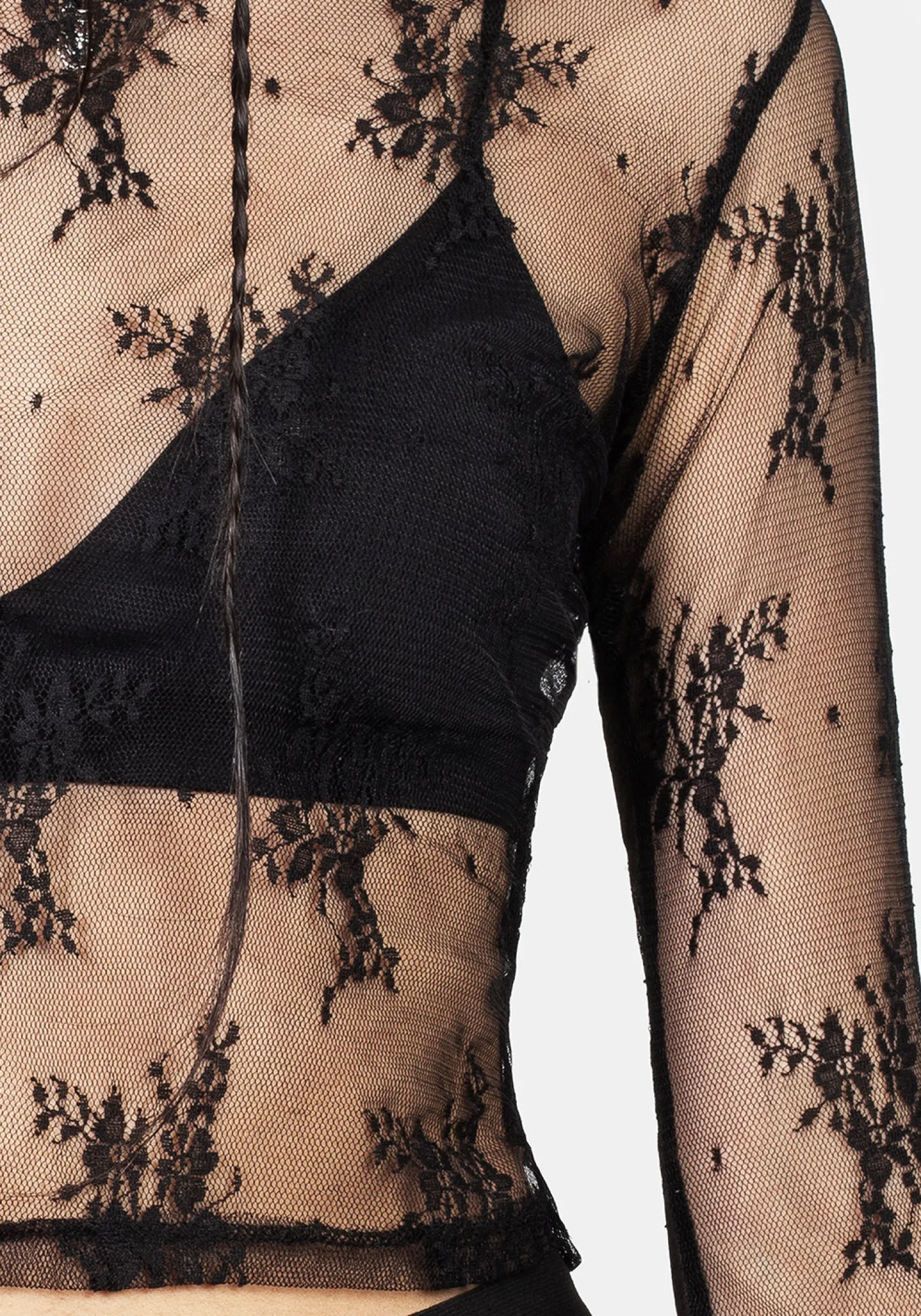 Eternal Lace Crop Long Sleeve Top