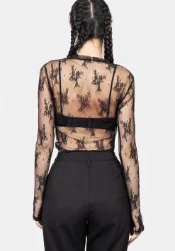 Eternal Lace Crop Long Sleeve Top