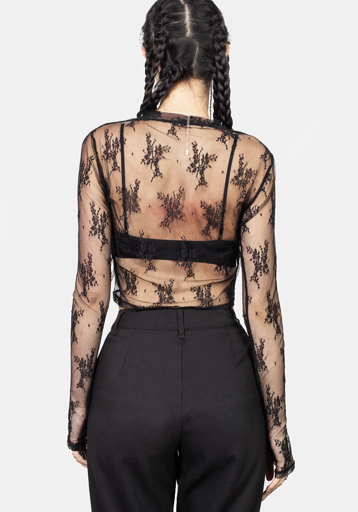Eternal Lace Crop Long Sleeve Top