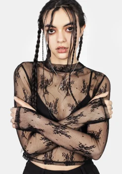 Eternal Lace Crop Long Sleeve Top