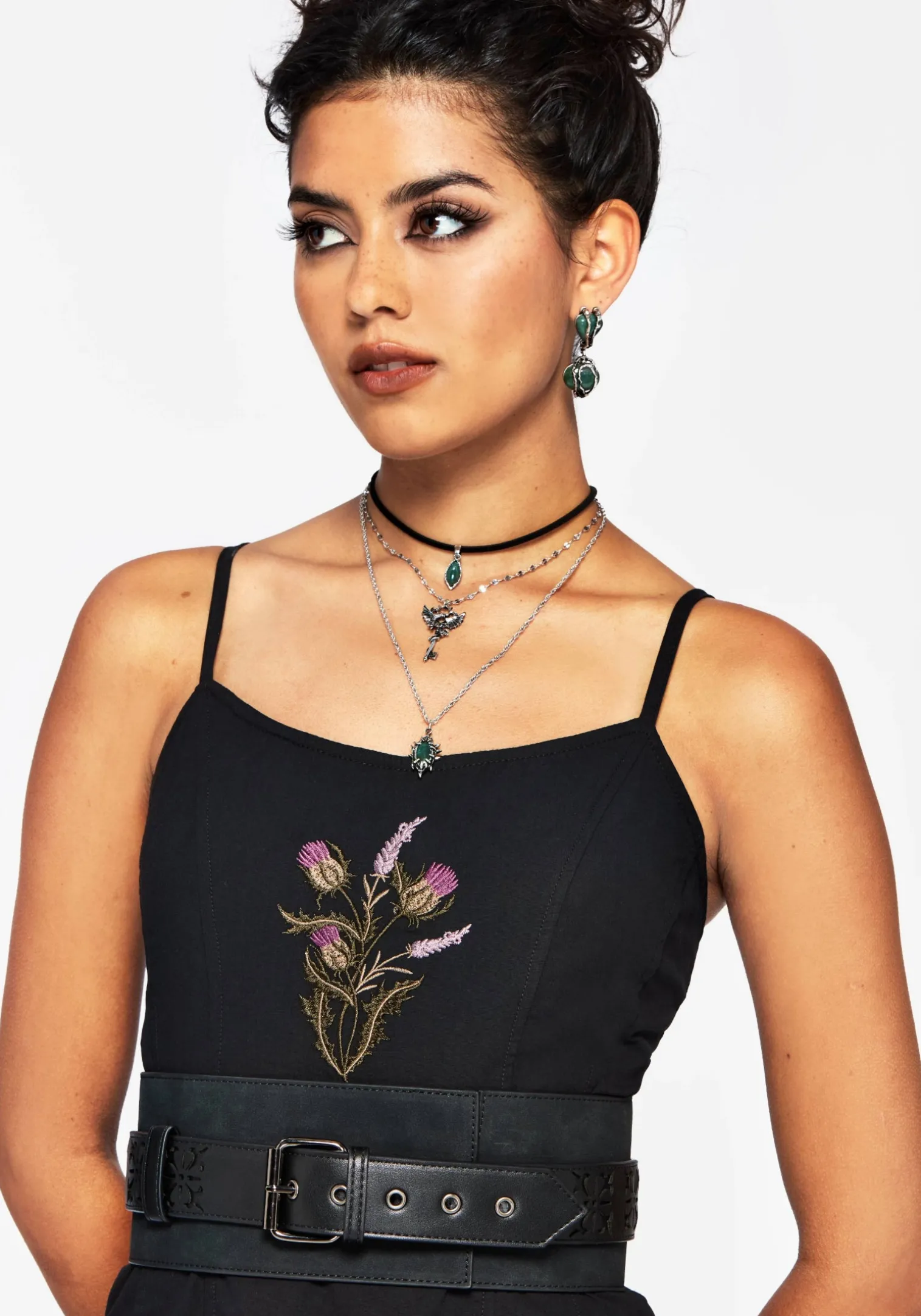 Eugenia Cross Cut Out Detail Faux Suede Waist Belt