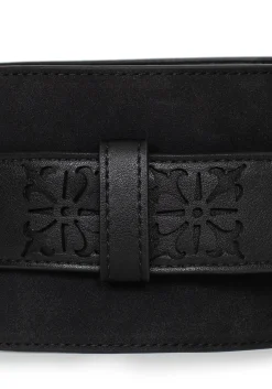 Eugenia Cross Cut Out Detail Faux Suede Waist Belt