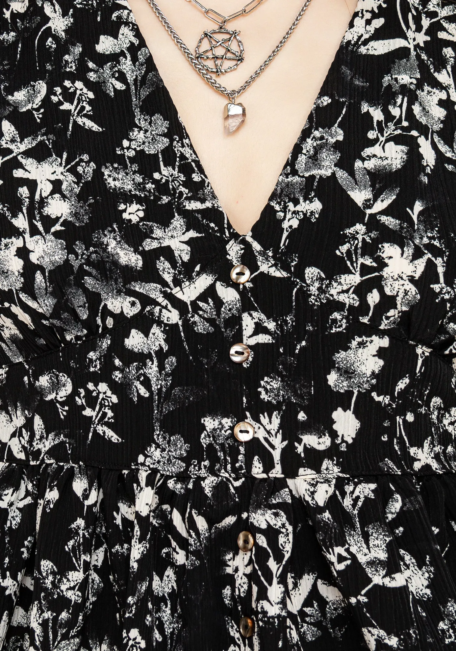 Eulogy Button Front Mini Dress