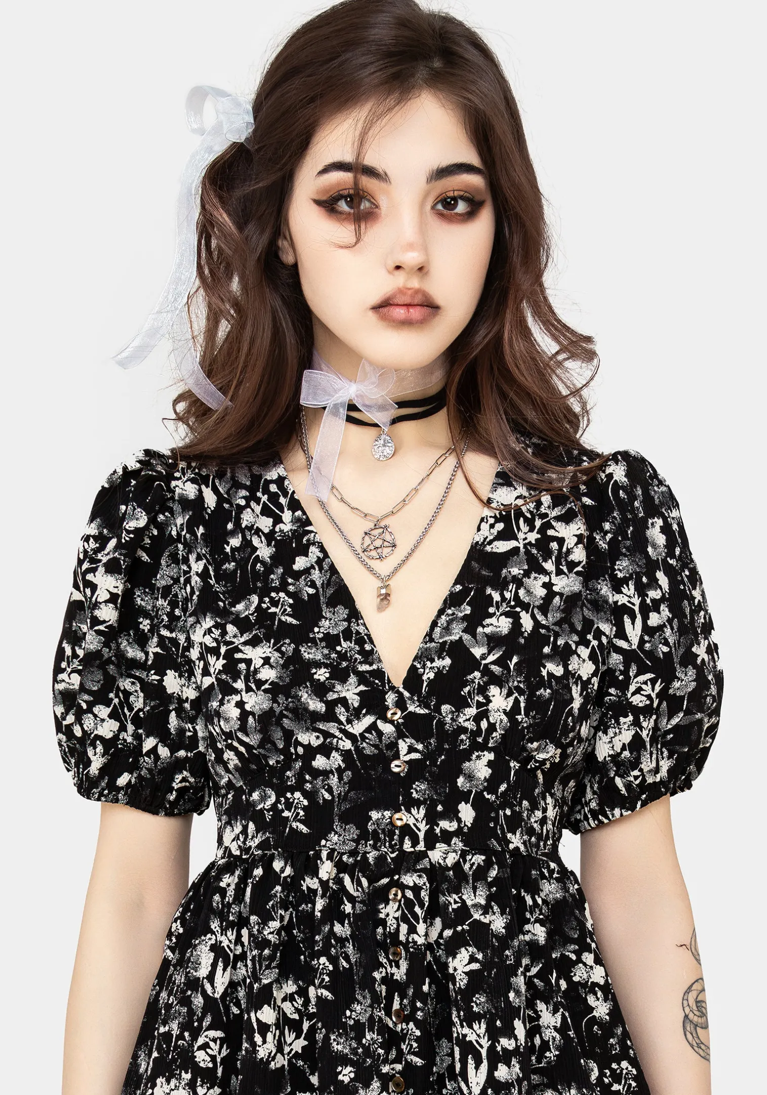 Eulogy Button Front Mini Dress